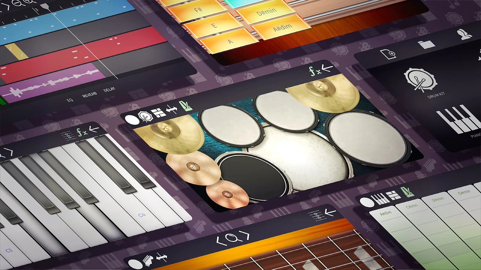 Band Live Rock: a multitrack session with five instruments